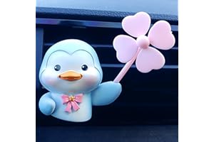 Cute Car Air Freshener Vent Clips, 3D Animal with Mini Fan Diffuser Vent Clip, Air Conditioning Decoration with Scent Pads Ca