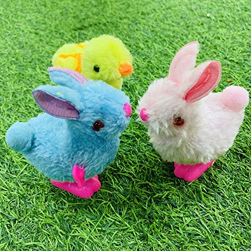 20 Bulk Kids Easter Basket Stuffers,10 Large Surprise Easter Eggs Toy Inside 10 Wind-Up Bunny Chicks Jumbo Prefilled Plastic Easter Eggs Plush Stuffed Animals Toys Toddler Girl Boy Easter Party Favors - Thumbnail 6