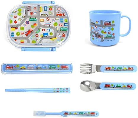 Amazon Co Jp ランチグッズ6点セット 集まれ いろんなくるま 日本製 N お弁当 給食 おもちゃ