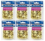 6 Pk, BAZIC Brass Thumb Tack 200 Per Pack(1200 in Total)