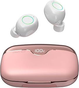 iWALK True Wireless Earbuds Bluetooth 5.0 with 2500mAh Charging Case, 80H Playtime Instant Pairing IPX5 Waterproof, Touch Control Wireless Earphones with Built-in Mic for iOS Android, Pink