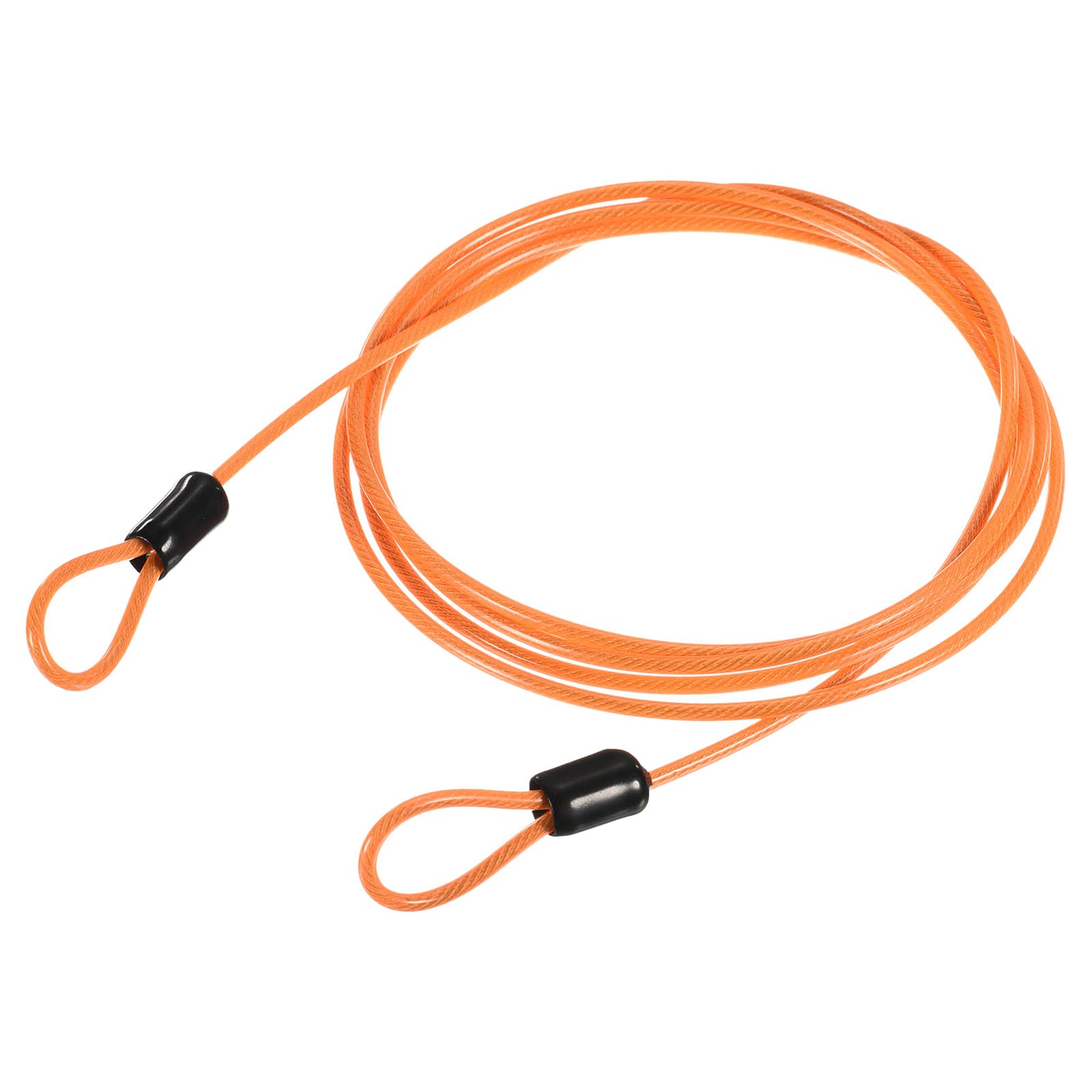 M METERXITY Security Cables - Plastic Coated Steel Locking Rope Apply to Outdoor/Bicycle/Travel (2.5mmx1.5m, Orange)
