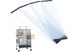 Bird Cage Seed Catcher Guard 4Pcs Anti-Scatter Mess-Free Bird Seed Catcher Transparent PVC Bird Cage Seed Catcher for Parrot,