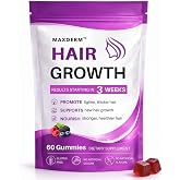 Hair Growth Vitamins Soft Chewable - Advanced Hair Growth Formula with Biotin &amp; Active Ingredients &ndash; Promotes Thicker, Fuller, Stronger Hair for Men &amp; Women -60 Gummies