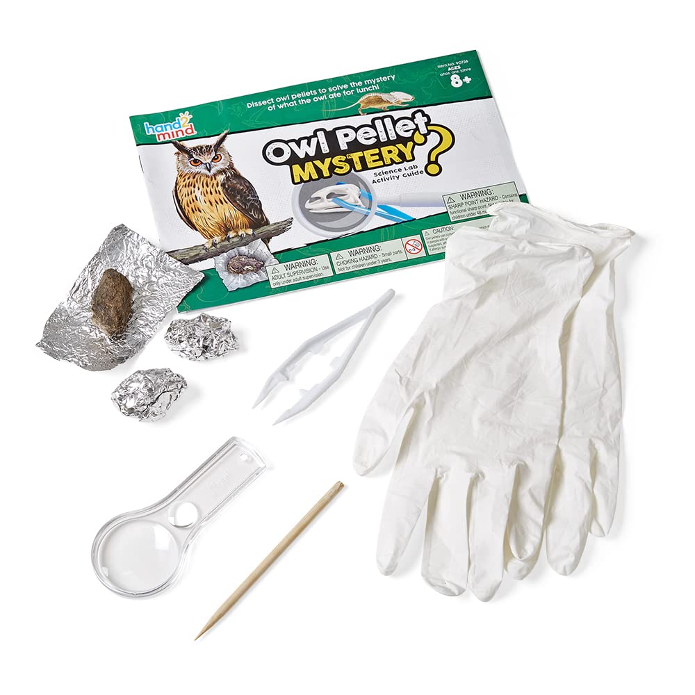 hand2mind Animal Science Kit for Kids 8-12, Kids Science Kit with Fact-Filled Guide, Learn About Animal Biology and Dissect Owl Pellets, STEM Toys, 10 Science Experiments