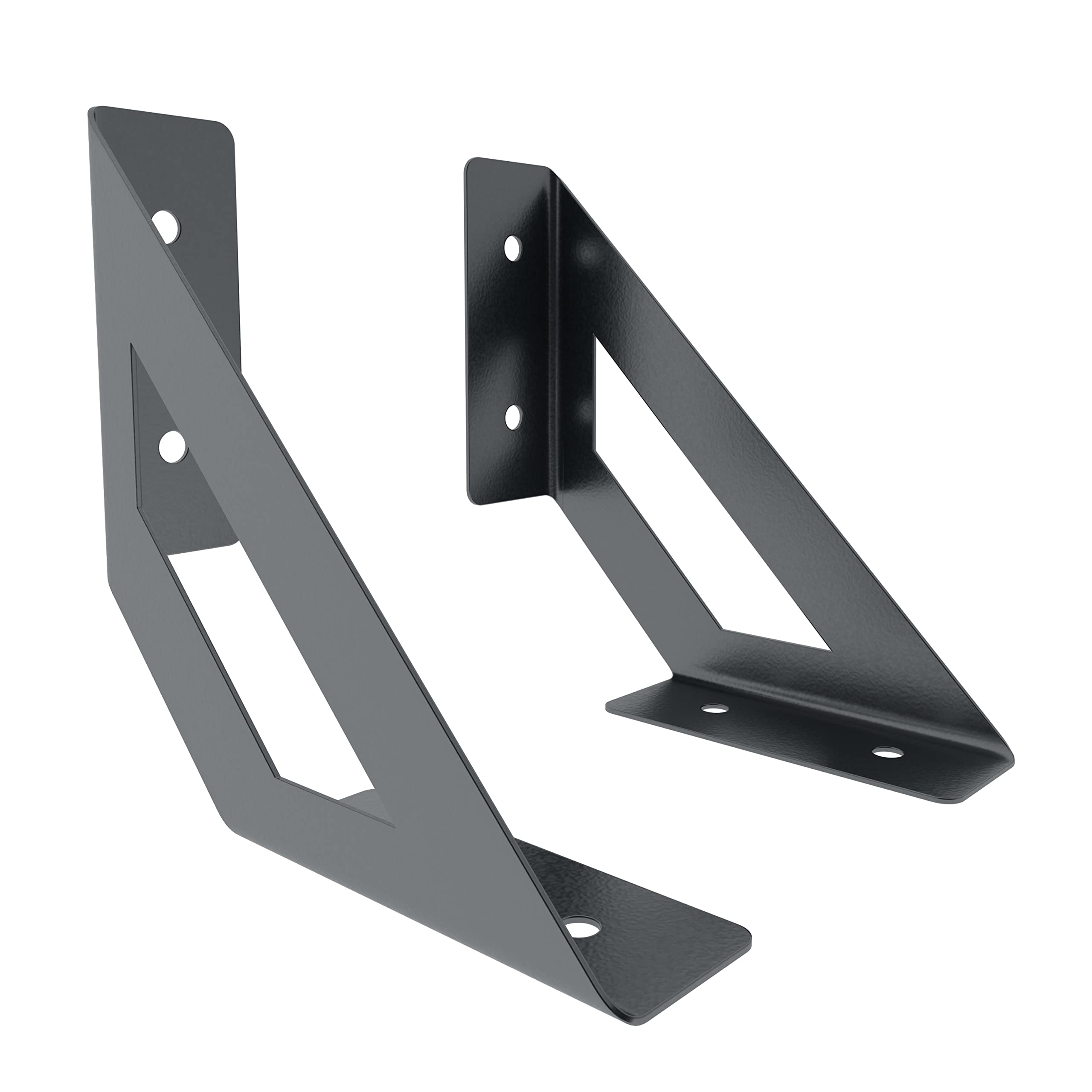 2 x sossai® Truss Design Shelf Brackets | Angle Support | Wall Bracket for Shelf | Size: 120 x 120 mm | Colour: Anthracite | Material: Steel