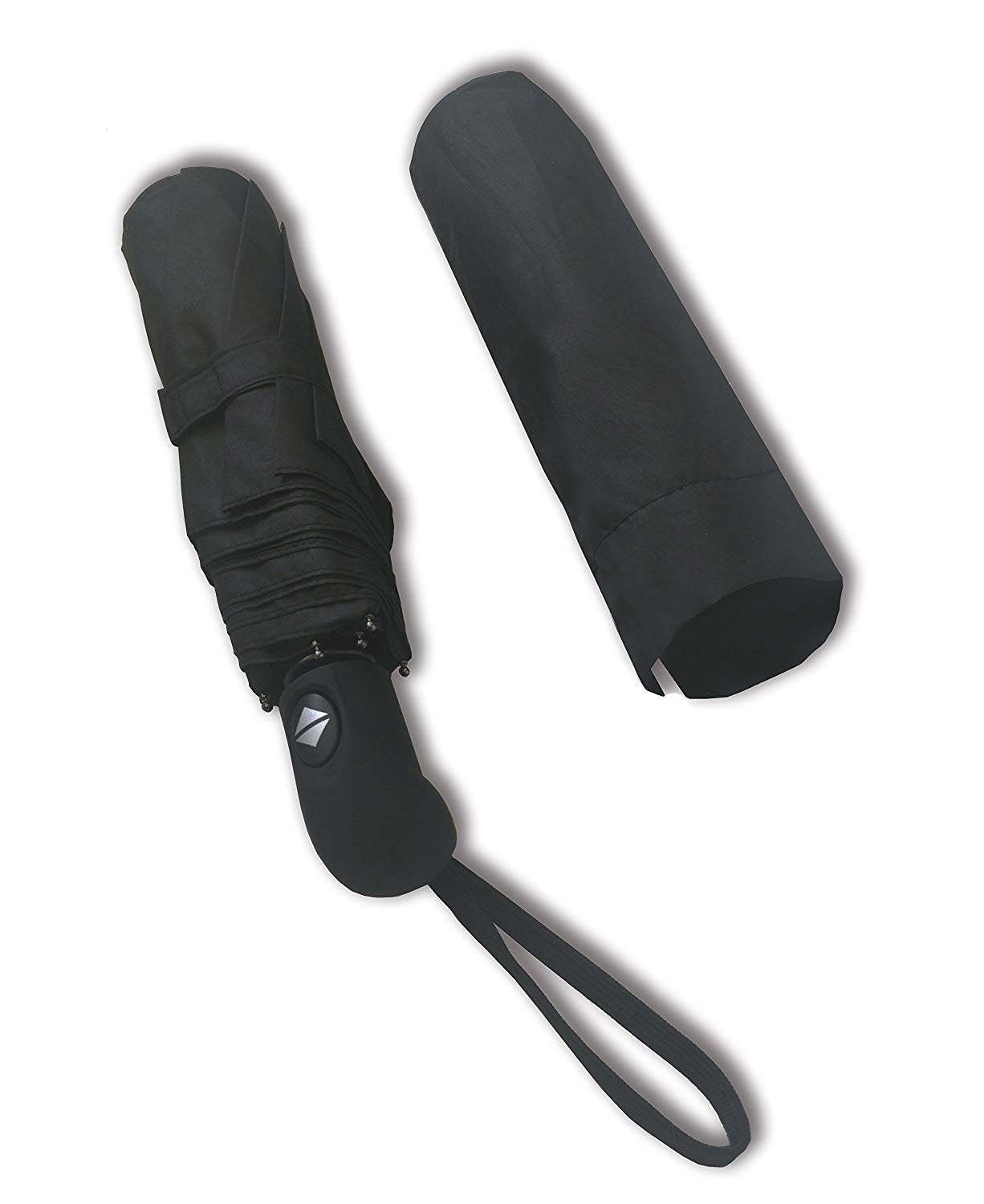 SMATI VIPLUIE Travel Umbrella- Very Solid - Wind Resistant - Auto Open&Close Easy Carry - Black Folding Compact for Men and Women