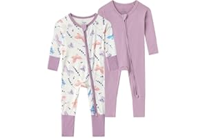 SUZEL Baby Viscose from Bamboo Footless Pajamas Boys Girls Zippy Pjs Sleep 'N Play Romper - 0-24 Months