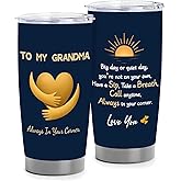 Grandma Gift Cup - Heartfelt Support Message, 20oz Tumbler for Birthday Christmas Mother's Day, Travel-Ready Keepsake from Granddaughter or Grandson, Grandmother Appreciation