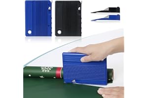 SLOPHAUL Quicker and Easier Gift Wrap Cutter (2-Pack) | Wrapping Paper Cutter with Replaceable Blade Sets | Christmas Holiday Birthday Wrapping Tool(Black+Blue)