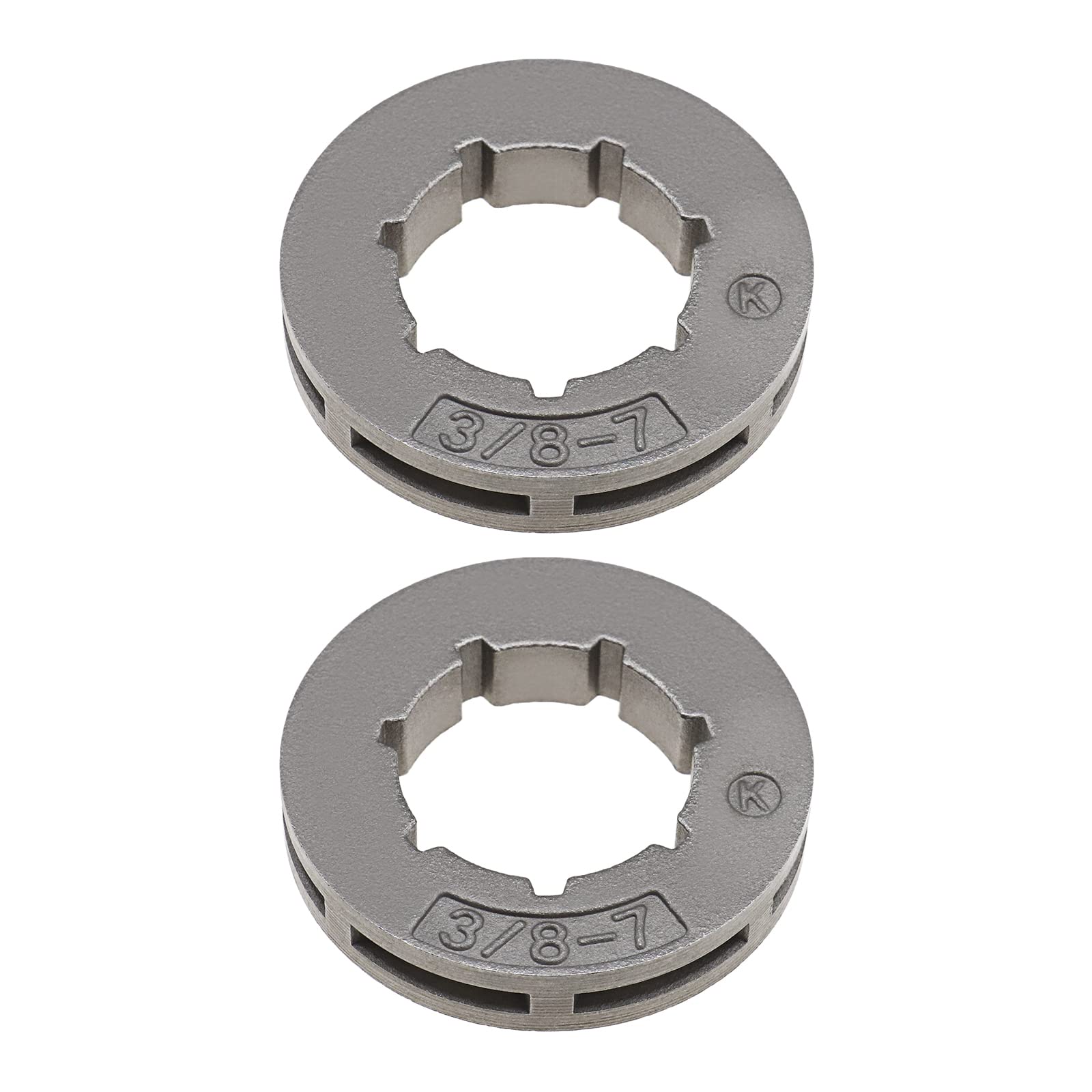 VGOL 2PCS 3/8inch 7T Chainsaw Sprocket Drive Rims Chainsaw Rims Sprocket Replaecment Parts Compatible with Husqvarna 340 345 346 350 353 357 359 50 51 55 40 45