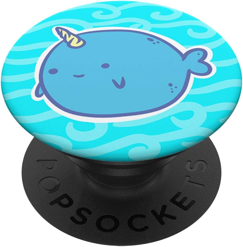 Awayk Narwhal Pop Phone Grip For Smartphones & Tablets PopSockets PopGrip: Swappable Grip for Phones & Tablets