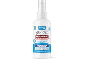 Vetnique Glandex Medicated Dog Butt Wipes or Spray for Dog Scooting - Topical Anti Itch Skin Relief for Soothing Inflamed Anal Glands in Dogs & Cats - Fast Acting Formula (4oz Spray)