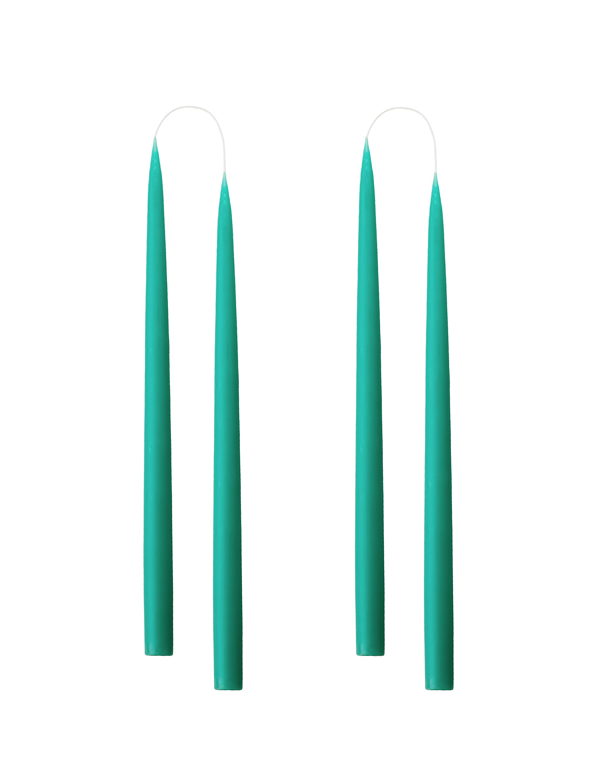 Kunstindustrien® Tapered Candles, Made in Denmark, 42 Colours Available, Dripless & Smokeless Dinner Candles, Candles Long Burning 15 Hours, Unscented Candle Gift Set, 4pcs. 2.2 x 35cm (Turquoise) — image 1