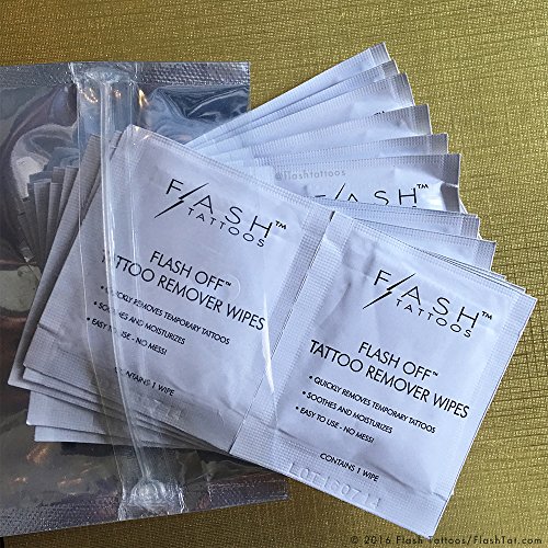 Flash Off - Flash Tattoos metallic temporary tattoo remover pad wipes 24 pcs