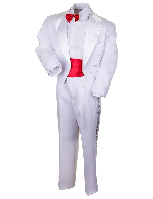 freshdress24 Kinder Frack James 5-tlg. in 4 Farben - Sakko, Hose, Hemd, Kumberbund u. Fliege!