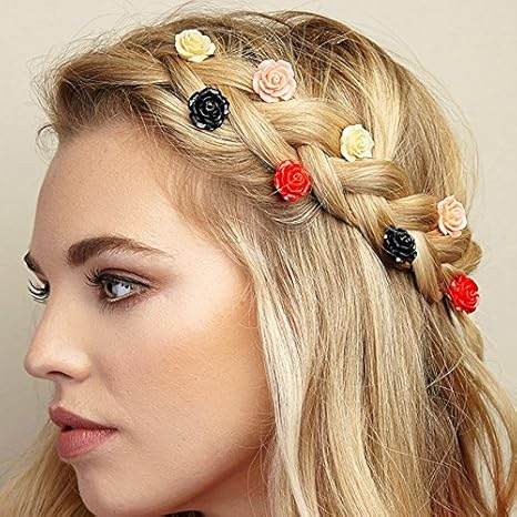 Buy Set Flower Hair Clips Rose Hair Pins Wedding Hair Slides