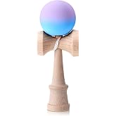 Junkin Wood Kendama Solid Ball Catch Game, Light Purple and Blue | Vintage Toss Catch Toy, Hand Eye Coordination Training, Wooden Game for Beginner, Birthday Gift, Party Favor Supply