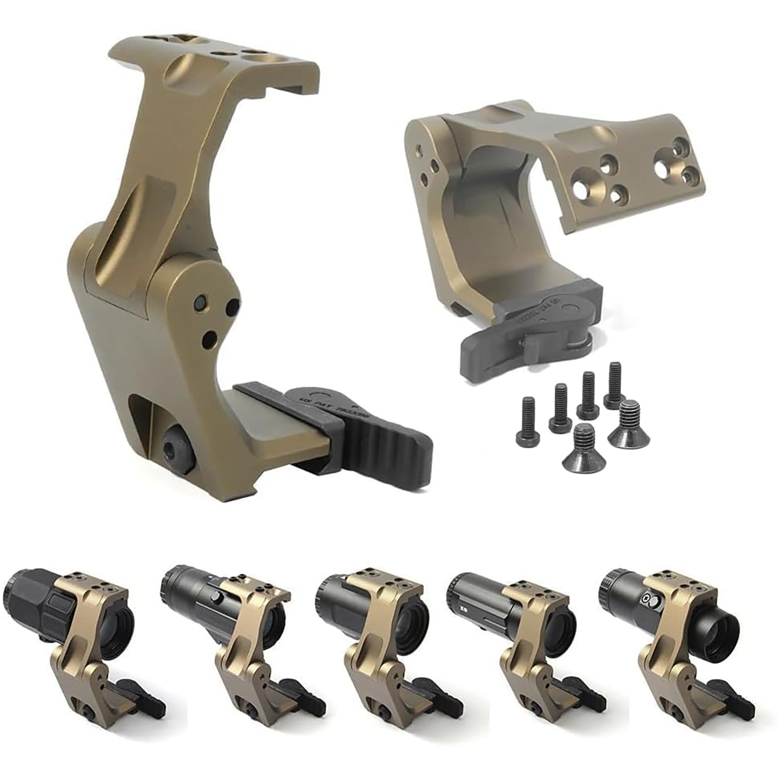 Photo 1 of YSS FTC Magnifier Mount with Fast QD Lever Compatible G33 G43 G45 hm3x 3X 6X Etc Flip to Center Magnifiers Mount 2.26" Optical Centerline Height Riser Mount(tan)