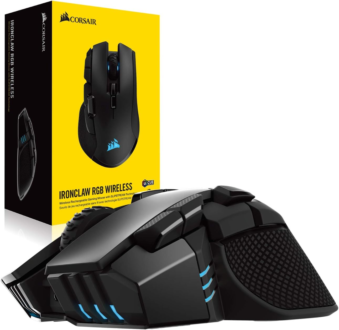 Corsair Ironclaw Wireless RGB - FPS and MOBA Gaming Mouse - 18,000 DPI Optical Sensor - Sub-1 ms SLIPSTREAM Wireless: Computers & Accessories