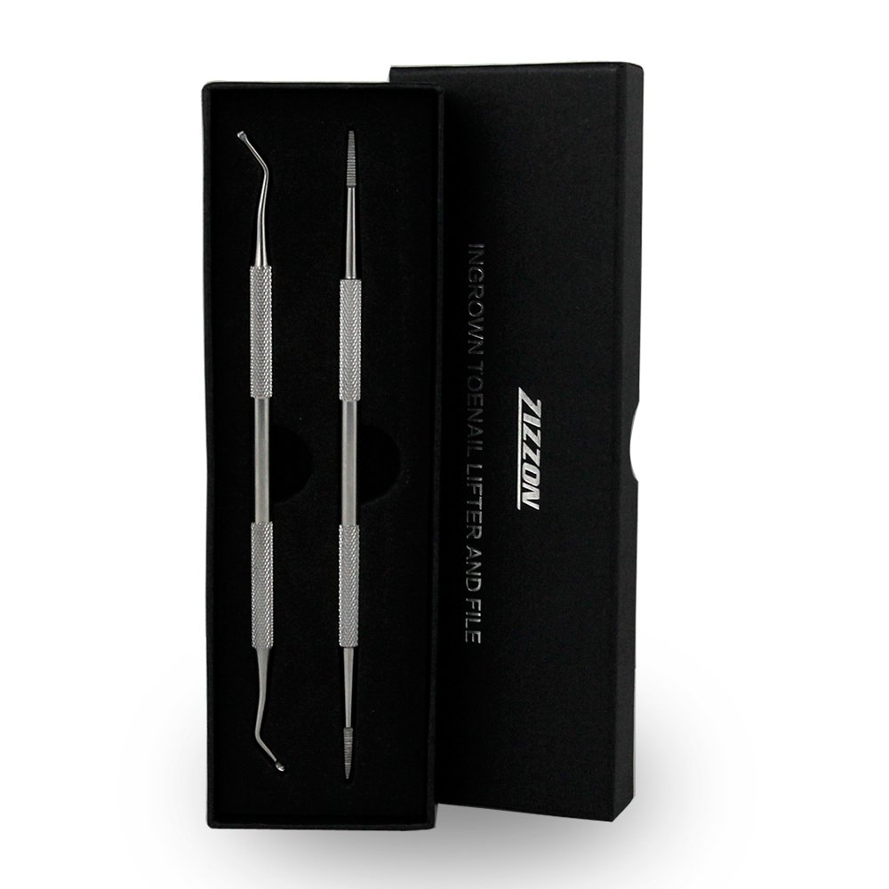 ZIZZON Ingrown Toenail File and Lifter Double Sided Professional Grade: Beauty