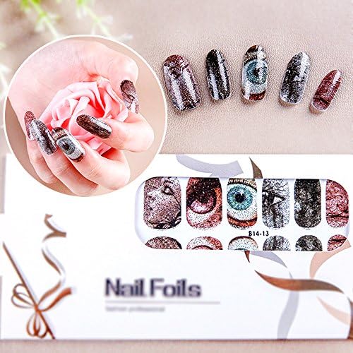 Nail Foils Halloween Eye Pattern 10 Fake Long Nails Full Coverage Mixed Assorted Style