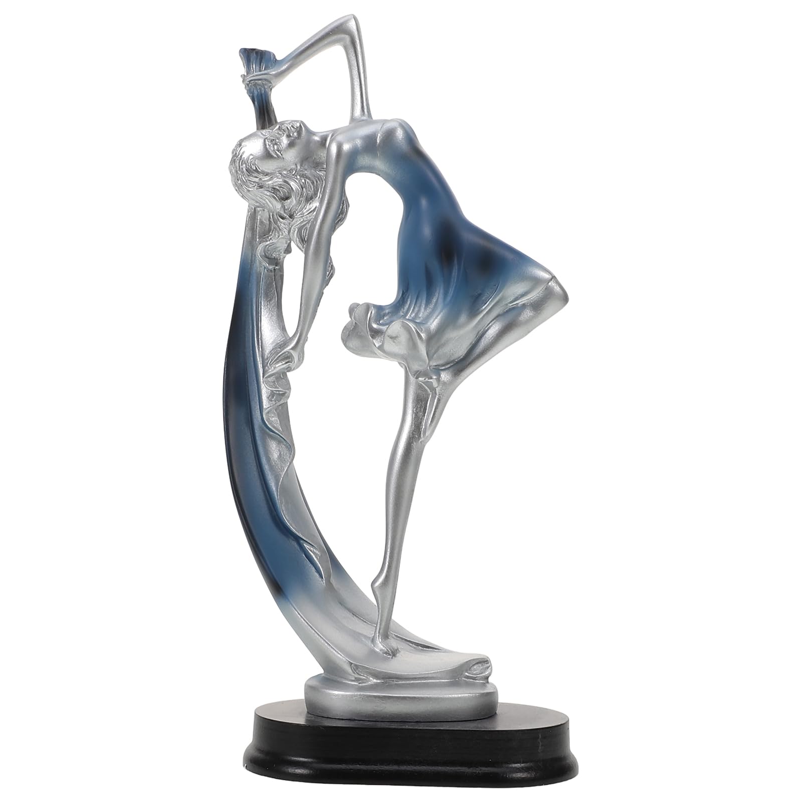 DECHOUS Dancing Girl Statue, Figurines Ornaments Art Decor, Resin Dancer Statue Ornament Decorative Dancing Girl Tabletops Home Decor Figurines for Living Room Ladies Dance