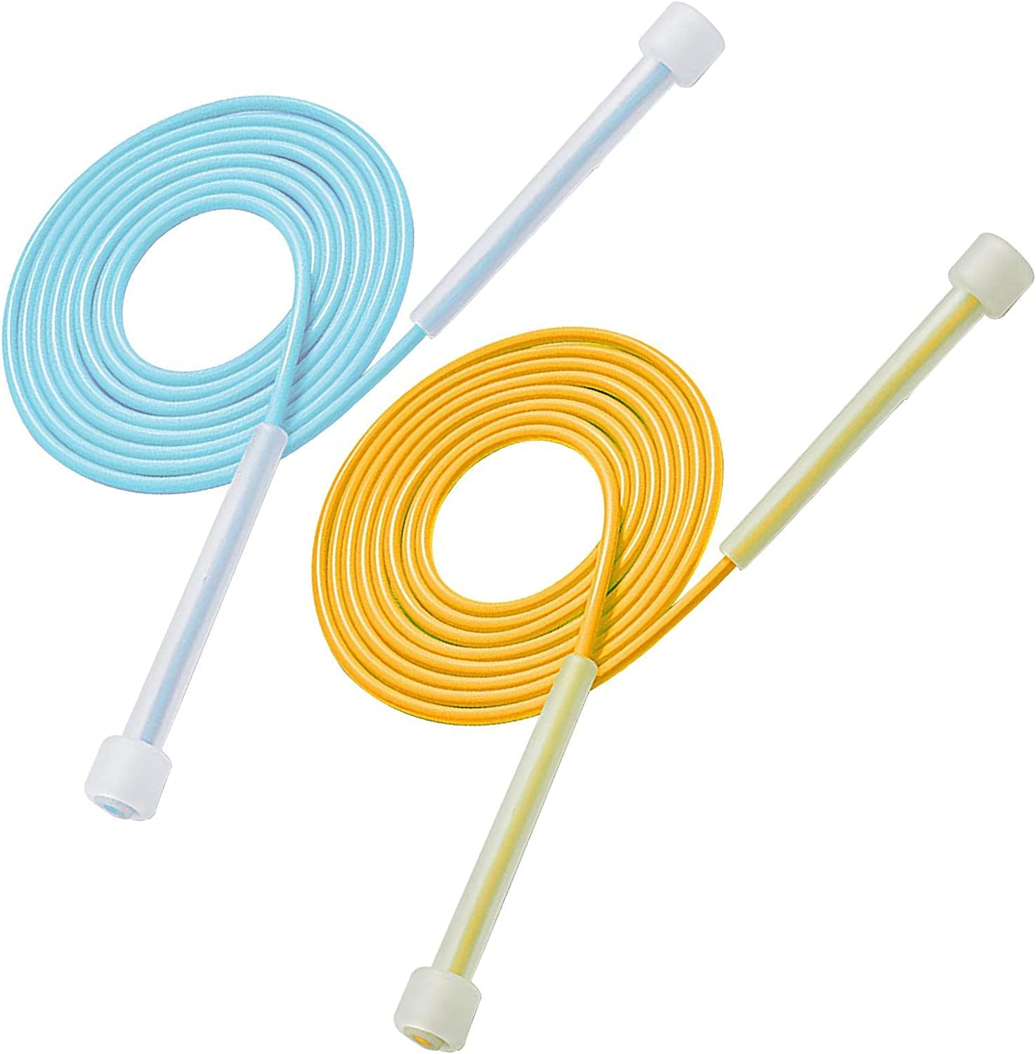 2 Pack Skipping Ropes Adjustable Speed Jump Rope Cross-fit Tangle Free Jumping Rope for Women Men Children Weight Loss Training Fitness MMA (Blue+Orange)