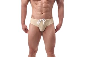 Summer Code Mens Bikini Swim Briefs Stretch Swimwear Quick Dry Swimsuit Bathing Suit with Drawstring