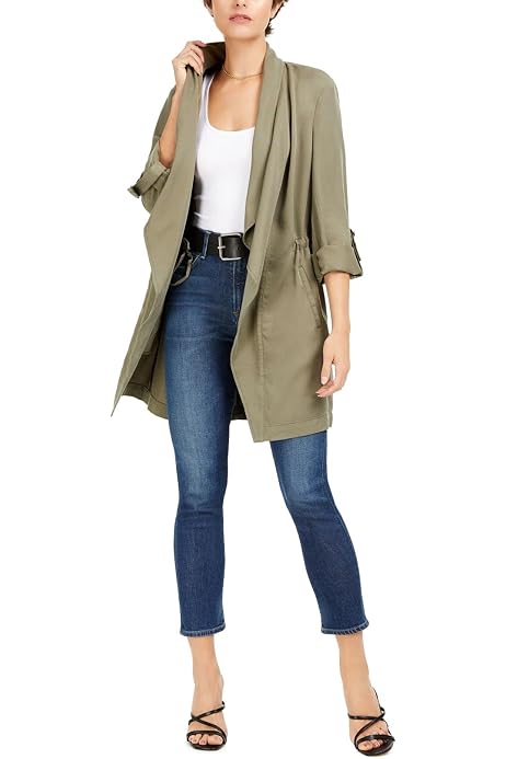 Bar III Open Front Jacket Dusty Olive 