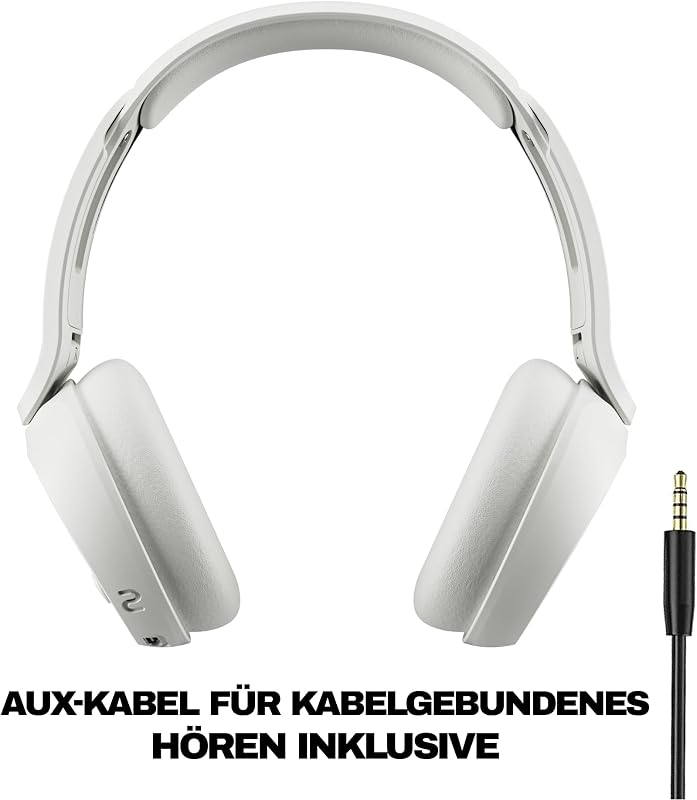 Icon 180 Wireless On-Ear Bluetooth Headphones, Up to 50 Hours Battery, Lightweight and Travel Ready, Secure Fit, Sweat and Water Resistant, Microphone iPhone Android - Bone