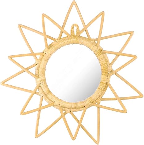 Amazon Co Jp Biobey 鏡 ミラー おしゃれ 壁掛け鏡 化粧鏡 玄関 洗面 トイレ シンプル 店舗 プレゼント ヨーロッパ調 壁掛けミラー 丸型 吊り下げ 北欧 木材 プレゼント 星 ホーム キッチン