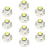 WLJH White T4.2 Neo Wedge LED Bulb with 10mm Base for Dash Gauge Cluster | 3030 SMD, T1.25 and T1-1/4, 9454848, Climate Control and HVAC Light, A/C Panel, Dimmable, 10-Pack