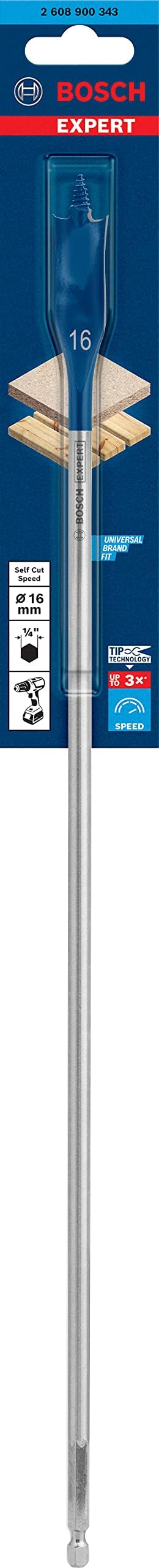 Bosch EXPERT Self Cut Speed Spade Drill Bit 16 mm x 400 mm