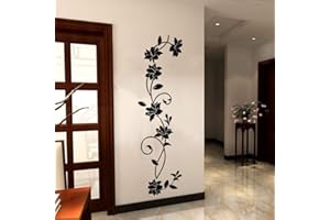 Black Flower Vine Wall Sticker Decal Home TV Background Living Room Decoration Creative and Useful Attractive Design