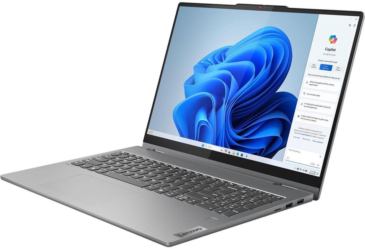 Lenovo IdeaPad 5 2-in-1 with AMD Ryzen 7 8845HS Processor, 16” WUXGA Touchscreen Display, 16GB LPDDR5X RAM, 1TB SSD, Digital Pen, Backlit KYB, FP Reader, and Win 11 Home