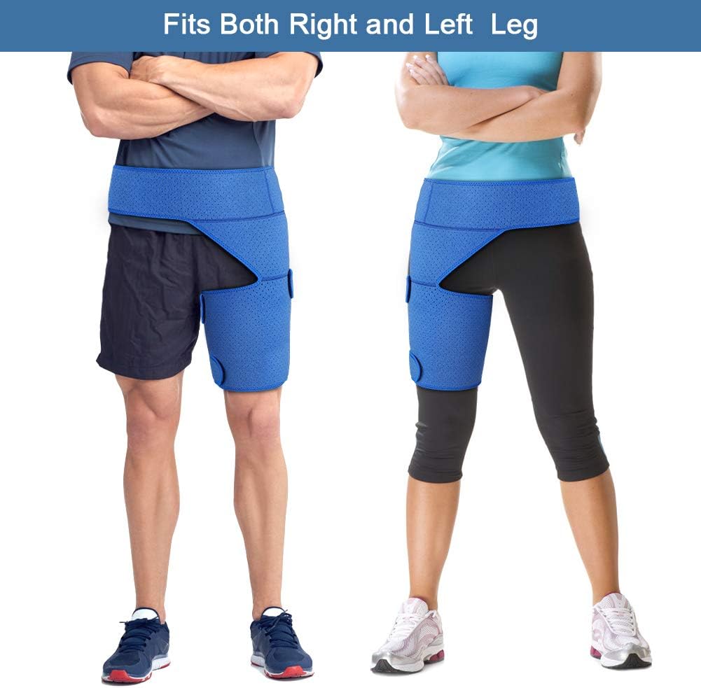 Groin Support Bandage, Hip Compression Support, Adjustable Hamstring