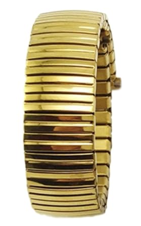 Amazon 腕時計伸縮バンド のびる ステンレス ベルト ゴールド レトロ