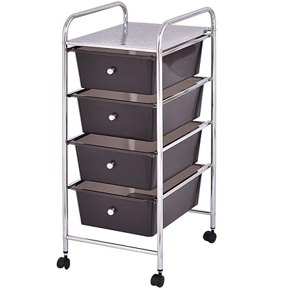 Amazon Com 4 Drawers Metal Rolling Storage Cart Scrapbook Supply