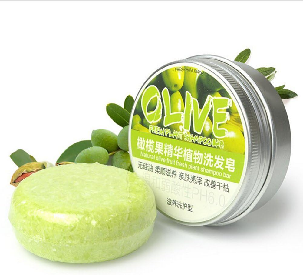 Ofanyia Natural Plant Essence Shampoo Bar Soap, Hair Care Hair Soap Bar for Hair Cleansing (Olive)