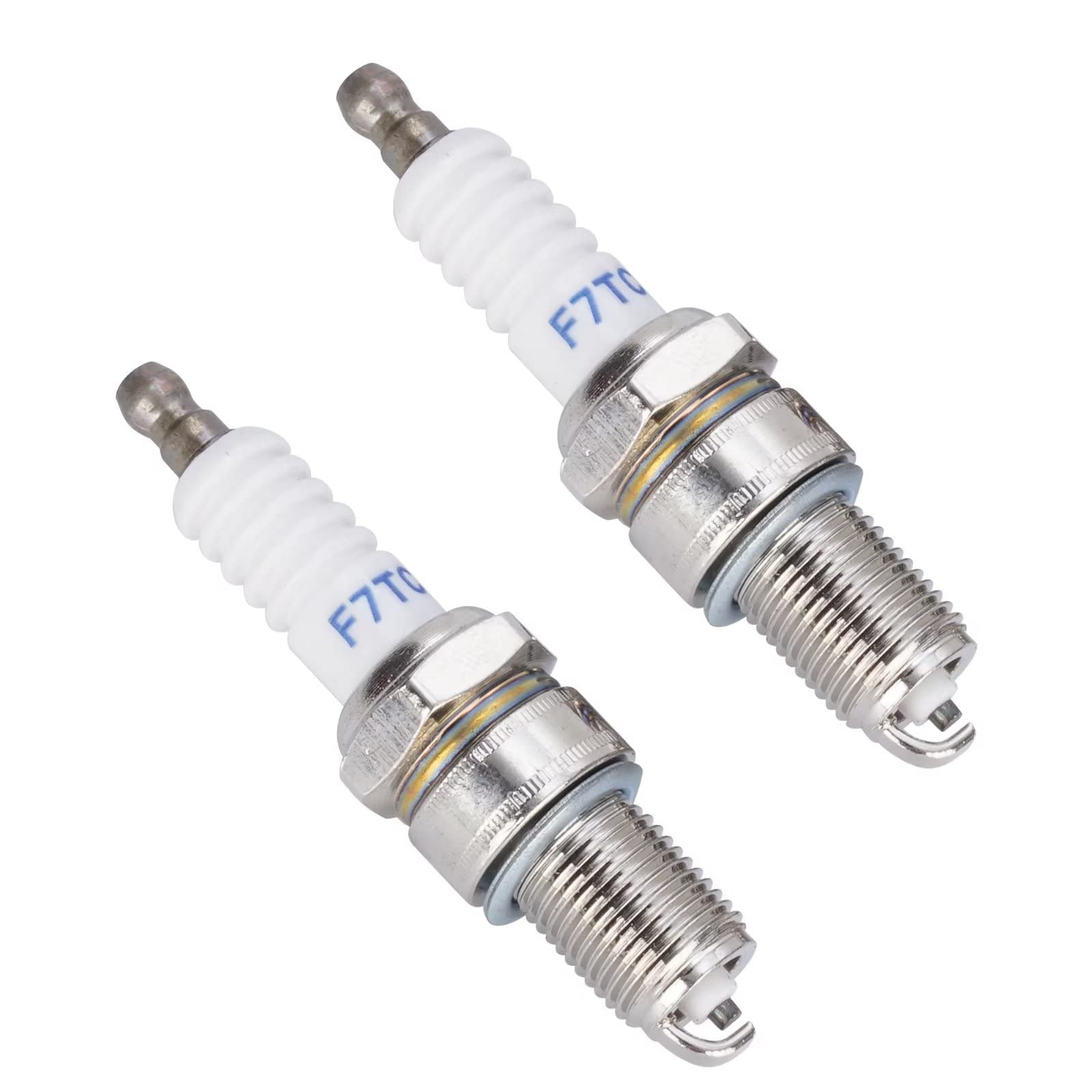 Photo 1 of WATODAY 2Pcs Spark Plugs F7TC for GX120 GX160 GX200 GX240 GX270 GX340 GX390 Sparkplugs 4-Stroke Engine Water Pump Generator Chainsaw Lawnmower Tractor Go Kart Mini Bike Rototiller
