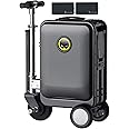 SE3S 20L Smart Rideable Suitcase with 2 Batteries/Transparent Dust Cover, Electric Suitcase Can be Boarded, 73.26WH Removable Battery, Aluminum Alloy Frame, Load 110kg,for Adults Travel ,Black