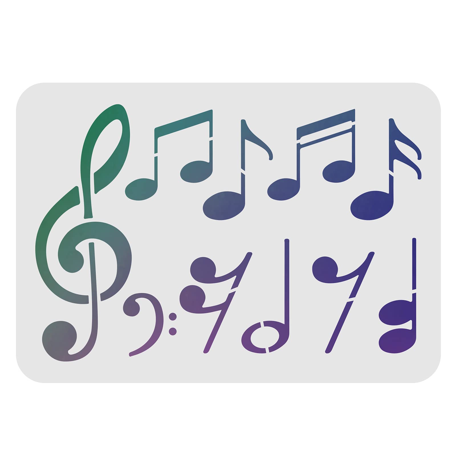 FINGERINSPIRE Music Note Stencil 29.7x21cm Plastic Music Note Drawing Painting Stencils Rectangle Reusable Stencils for Painting on Wood, Floor, Wall and Tile