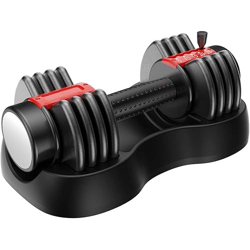 25lbs Fast Adjustable Dumbbell with Weight Plate for Body Workout Home Gym