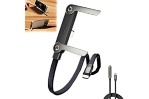 240w Braided Fast Charge Cable with Built-in Phone Stand, Sideways Phone Charger, 2-in-1 Invisible Holder Charger Cable- Fast