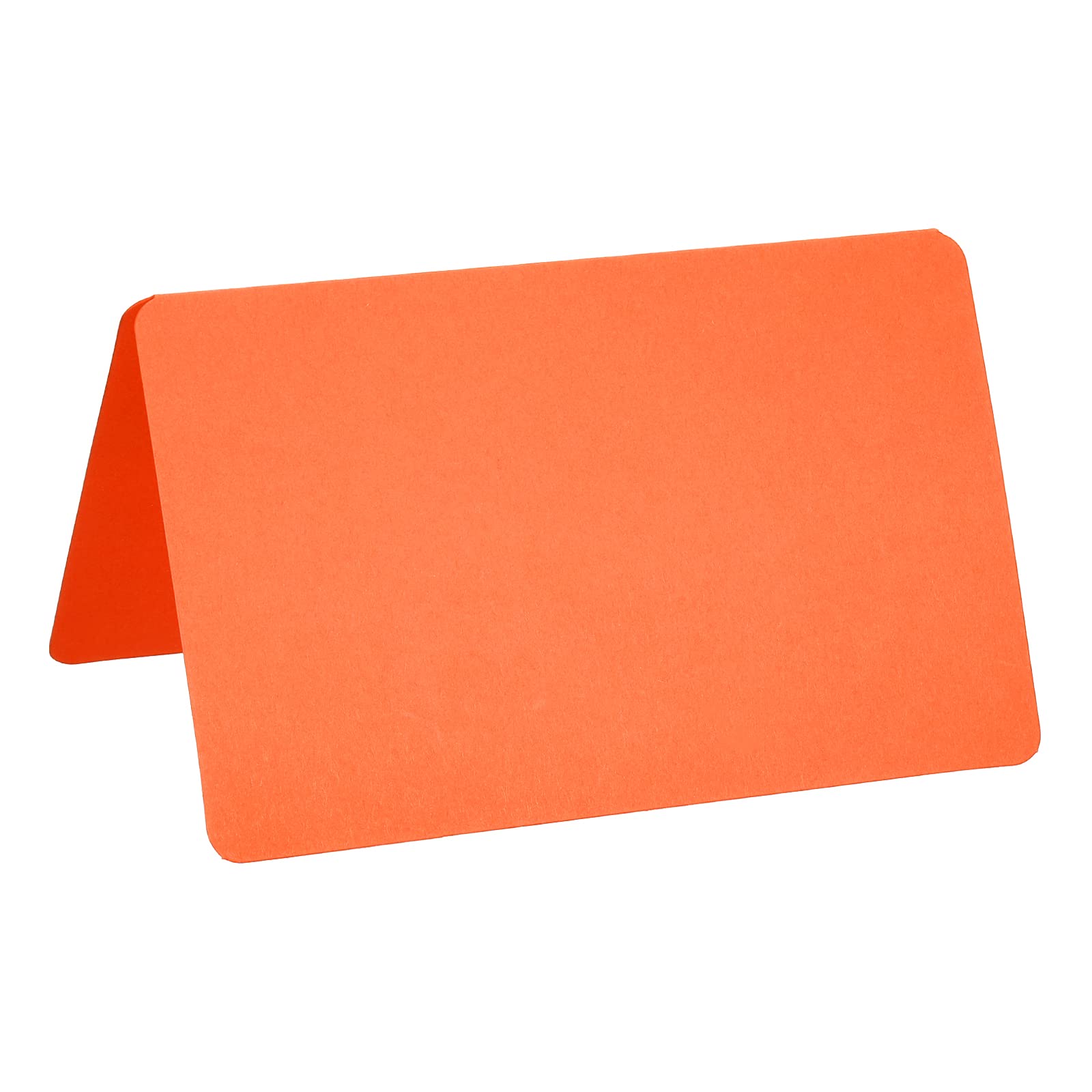 PATIKIL Greeting Cards,100Pcs Favor Decor Foldable Blank Card for Wedding, Party, DIY Decoration, Table Name Place Cards, Orange Card Paper
