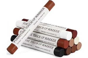 DEWEL Wood Filler Sticks, 10 Pcs Furniture Crayons for Scratches, Touch Up Wax Sticks, Upgrade Furniture Repair Wax Crayons K