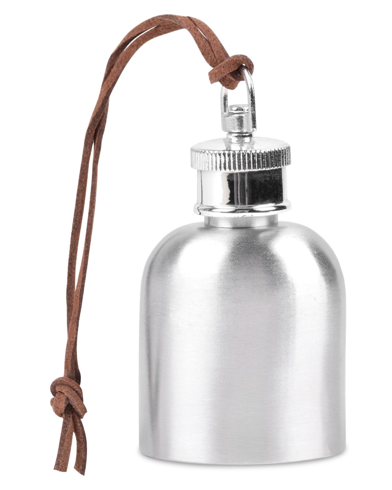 Tycoonest Mini Hip Flask 1oz, Round Stainless Steel Flask for Men and Women, Small Portable Pocket Whisky Bottle Silver for Outdoor Party Camping