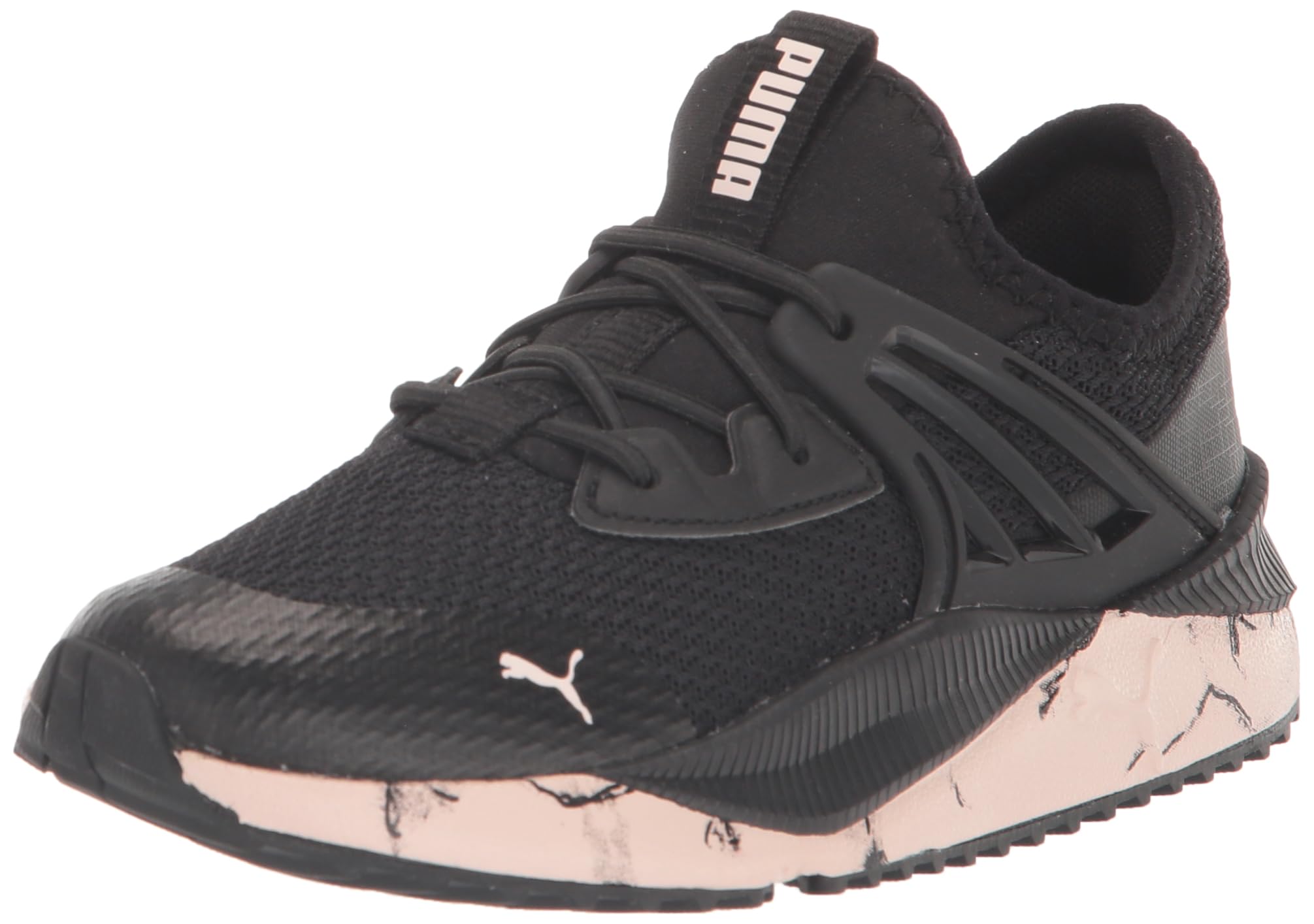 Puma Pacer Future Hook and Loop Sneaker, Marble Black-Chalk Pink, 11 US Unisex Little Kid Image