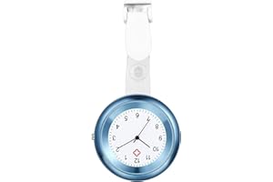 JewelryWe Unisex Nurse Watch Fob: Quartz Analog Easy Read Clip-On Pocket Watch for Doctor Medical Professionals